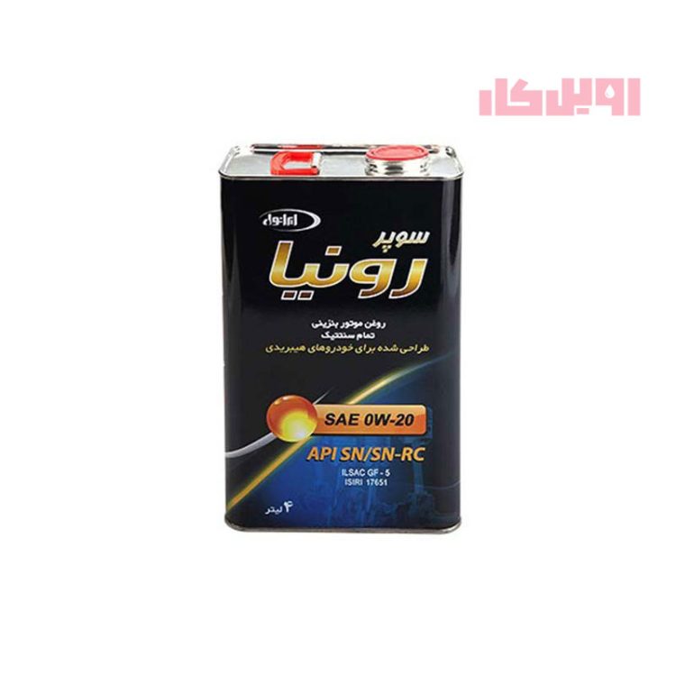 روغن موتور ایرانول رونیا 0W20 SN حجم 4 لیتر